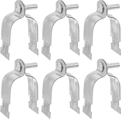 Miniatura 10 de uxcell Abrazaderas de puntal EMT de 6-1/2 "de acero para conductos rígidos y tubería 4 unids universal EMT Strut Clamp con perno y tuerca