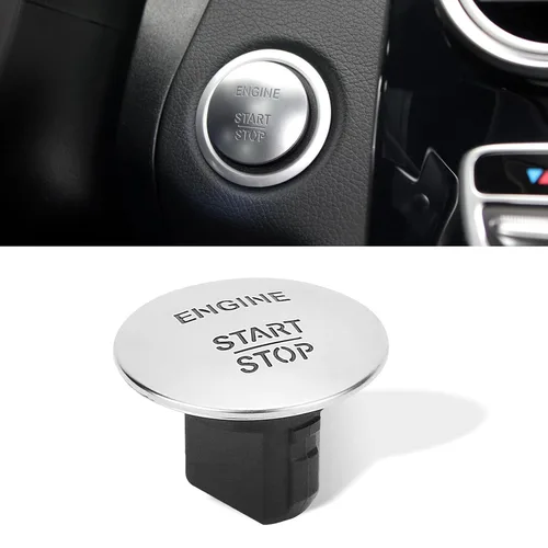 Botón de Arranque con Pulsación 2215450714 Compatible con Mercedes Benz C300 CLA250 E350 GLA350 GLC300 ML350 S500 SL550 SLK250 Botón Inicio Plata