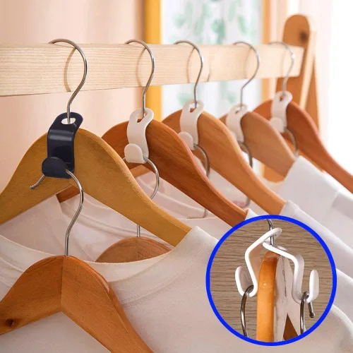 Miniatura 5 de 200 ganchos de conector para colgar ropa, ganchos en cascada resistentes, ganchos extensores, ganchos de conexión de terciopelo para ropa, armario