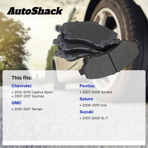 Miniatura 2 de AutoShack Juego de pastillas de freno traseras de cerámica para Chevrolet, GMC y Saturn, Equinox 2007-2017 Terrain 2010-2017 Captiva Sport 2012-2015