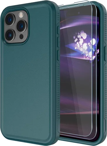 Miniatura 33 de Diverbox Funda para iPhone 15 Plus [a prueba de golpes] [a prueba de caídas] [protector de pantalla de vidrio templado], funda de protección