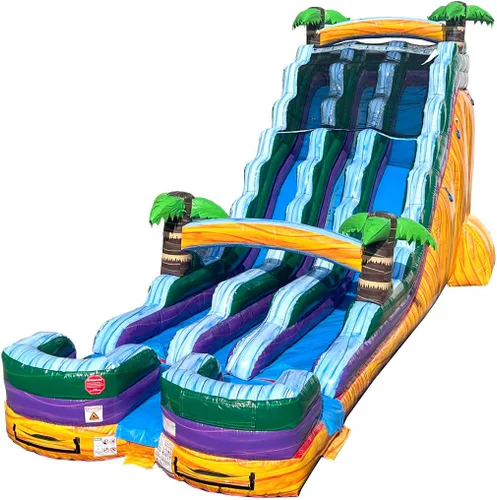 Miniatura 20 de TentandTable Tobogán acuático inflable de doble carril para niños y adultos, diversión acuática gigante de grado comercial, incluye soplador de aire