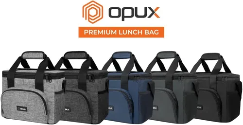 Miniatura 8 de OPUX Bolsa de enfriador suave, bolsa de almuerzo plegable aislada para hombres, trabajo, camping, playa, viaje, portátil, de lado suave, Negro