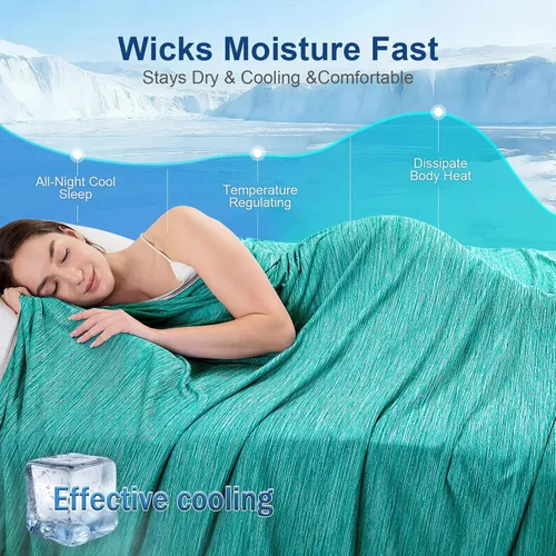Miniatura 4 de KMUSET Manta refrescante (50 x 60 pulgadas), manta refrescante de verano de doble cara para personas que duermen con calor y sudores nocturnos