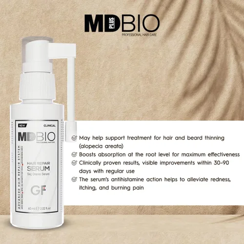 Miniatura 5 de MD PLUS BIO - Suero reparador de cabello de 2.0 fl oz, suero para el cuidado del cuero cabelludo sin enjuague para la apariencia del cabello