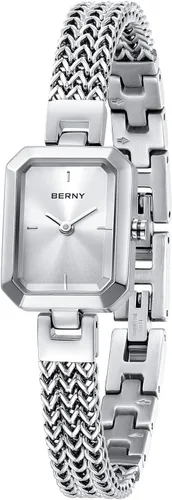 Miniatura 9 de BERNY Relojes para mujer, fácil de cambiar el tamaño, reloj de pulsera para mujer, de acero inoxidable, de lujo, a la moda, pequeño, cuadrado