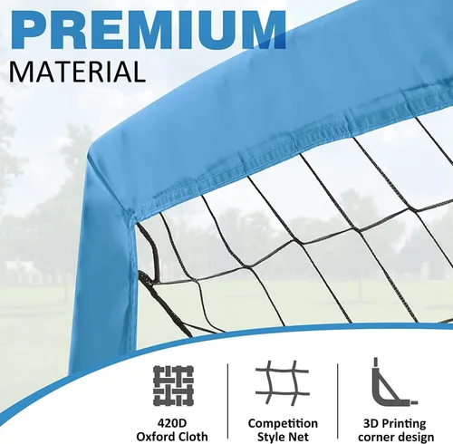 Miniatura 3 de BOHEN 6x4 FT Kids Soccer Goals with Carry Bag, Portable Folding Soccer Net for Backyard Training, Indoor/Outdoor Use for Youth and Adult Azul