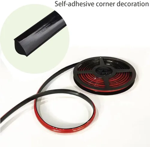Miniatura 3 de Moldeado flexible de un cuarto redondo autoadhesivo, tira impermeable para calafatear para bordes de pared, bordes de techos, borde de gabinete