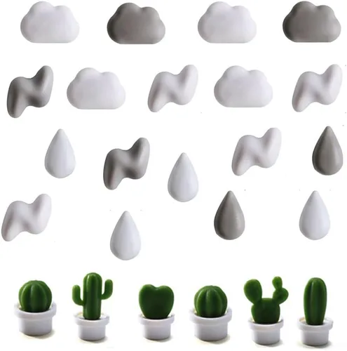 Imanes magnéticos para refrigerador de plantas, bonitos adhesivos decorativos para el hogar, oficina, cocina, casa (19 unidades)