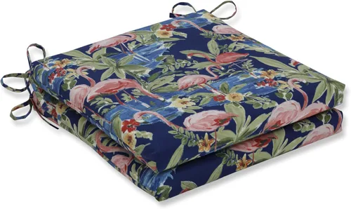 Miniatura 12 de Pillow Perfect Cojines de asiento de esquina cuadrados para exteriores e interiores, 16 x 18.5 pulgadas, selva verde con hojas exuberantes, 2 Selva