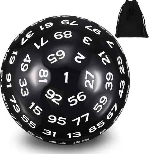 Sumind Dados poliédricos de 100 caras individuales D100 de 1.772 in, cubo de 100 caras con bolsa negra para juegos de rol DND RPG MTG, suministros