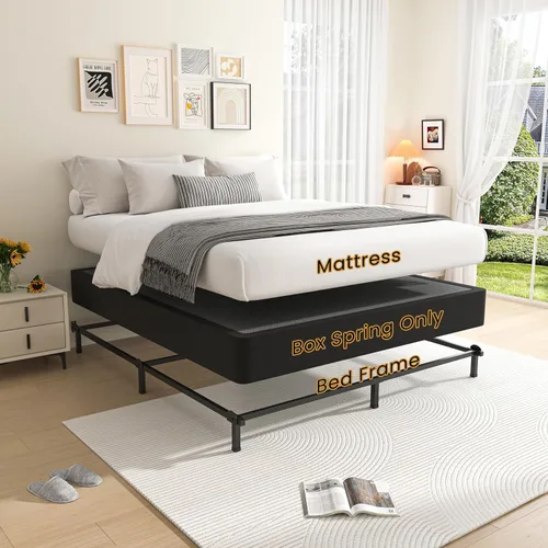 Miniatura 6 de MAF Base de somier Queen de 10 pulgadas de alto perfil para cama Queen, Base de cama tamaño Queen de 3500 lbs, Base de colchón de metal resistente