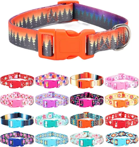 Miniatura 20 de Collares de Navidad para perros pequeños, lindos collares suaves y ajustables para perros y niñas, S 22. Estilo navideño
