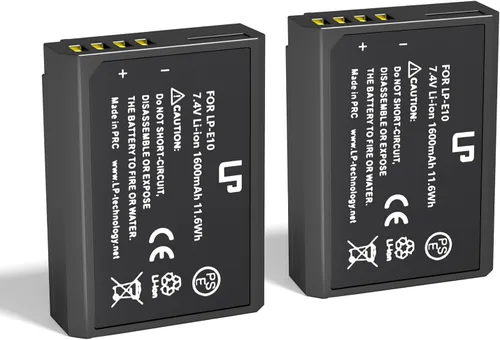 Miniatura 9 de LP Paquete de cargador de batería LP-E10, batería de 1600 mAh y cargador de doble ranura, compatible con Canon EOS Rebel T7, T6, T5, T3, T100