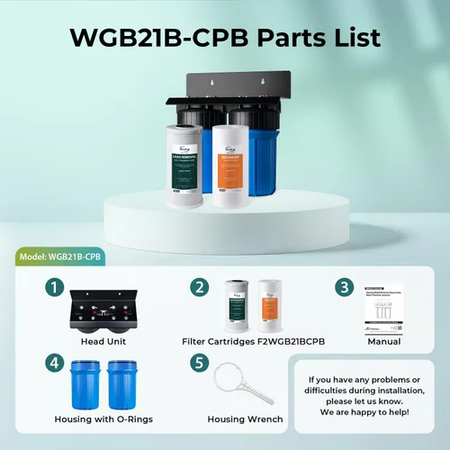 Miniatura 6 de iSpring WGB21B-CPB Sistema de Filtración de Agua para Toda la Casa de 2 Etapas Reduce Arsénico, Cadmio, Mercurio, Sedimentos, Cloro y hasta el 99%