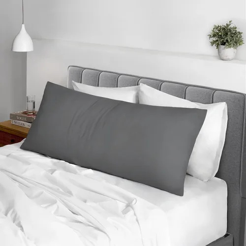 Miniatura 27 de Pizuna Juego de 2 fundas de almohada de 100 % algodón puro, tamaño estándar, color blanco, lujosas fundas de almohada de 400 hilos de satén