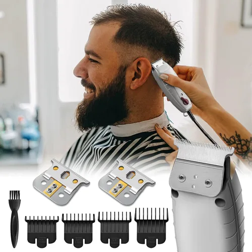Miniatura 7 de Paquete de 2 piezas de repuesto profesional de hoja en T de grado de barbero compatible con Andis T-Outliner, aprobado por peluquero T Clipper
