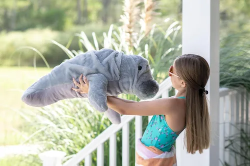 Miniatura 2 de The Petting Zoo Conservation Manatee - Peluche de peluche, regalos para niños, animales del océano, juguete de peluche de manatí de 34 pulgadas