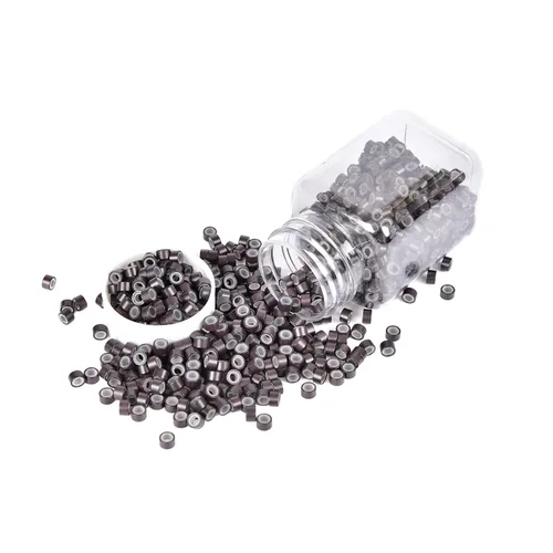 Miniatura 4 de 1000 anillos de microeslabones de silicona de alta calidad, cuentas forradas de 0.197 in para extensiones de cabello con punta I