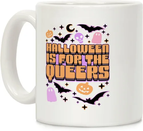 Miniatura 14 de LookHUMAN Taza de Café de Halloween – Halloween Is Meowgical Tazas, Taza de Café Espeluznante Idea de Regalos de Taza, 15 Onzas 10-Blanco