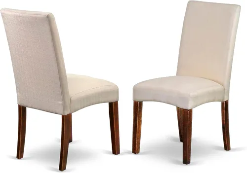 Miniatura 4 de East West Furniture DLDR3-MAH-01 Juego de mesa y sillas de cocina de 3 piezas contiene una mesa de comedor redonda con gotas y 2 sillas de comedor