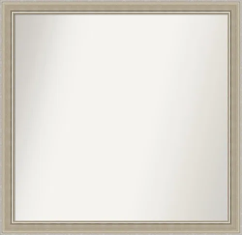 Miniatura 212 de Amanti Art Espejo de baño plateado para sobre fregadero, 23 x 23 pulgadas, espejo cuadrado plateado en ángulo, marco de madera moderno medio, se