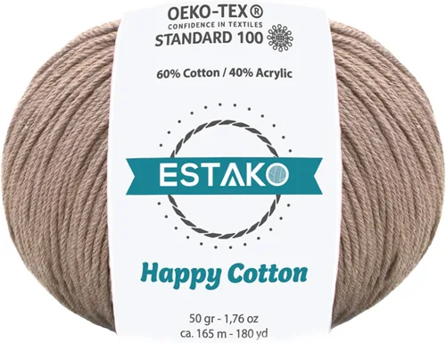Miniatura 46 de Estako Happy Cotton, 1,76 oz (50 g) / 180 yardas (165 m) de lana 60 % algodón y 40 % acrílico, suave, fina/deportiva (2) para crochet y tejer