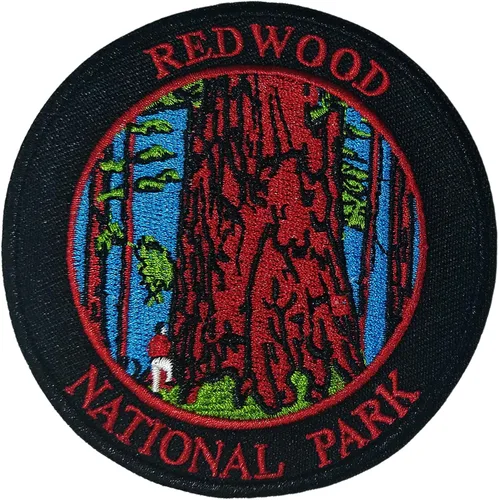 Redwood Forest National Park - Parche bordado de 3.5 pulgadas, para planchar o coser, decorativo, recuerdo de vacaciones, viajes, apliques, pasear,