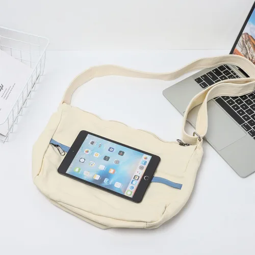 Miniatura 2 de WantGor Bolso cruzado de lona para mujeres y hombres, bolso grande de hombro, bolso de mano de trabajo, bolso casual