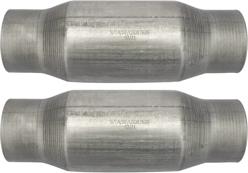 【Paquete de 2】Convertidor catalítico universal de entrada/salida de 3 pulgadas, tubo de escape de alto flujo, sin puerto O2 (compatible con EPA),
