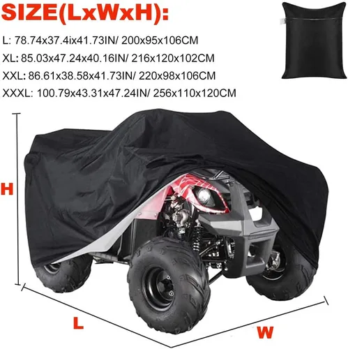 Miniatura 3 de Cubierta impermeable para cuatrimoto Quad ATC 4 ruedas, almacenamiento al aire libre, polvo, nieve, resistente a desgarros, cubiertas protectoras