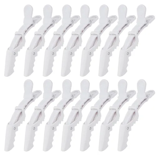 Miniatura 21 de Ondder 14 pinzas de pelo de cocodrilo grandes rojas para seccionar peinado, agarre fuerte profesional para cortar el cabello, 14 pinzas