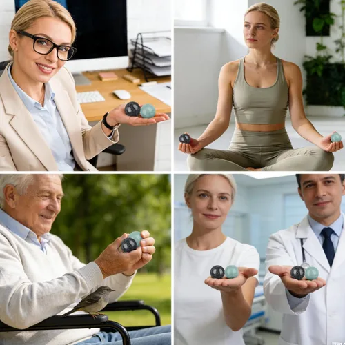 Miniatura 5 de MAGICLULU Bolas de Baoding sólidas, bolas de masaje para ejercicio de salud chino, bolas de masaje de piedra de mármol, bolas de baoding