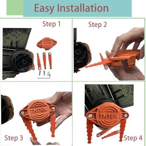 Miniatura 5 de THTEN WA0010 WA0004 - Carrete de repuesto de cabeza de cuchillas de recortadora de 10 pies y 0.065 pulgadas, compatible con Worx WG180, WG175