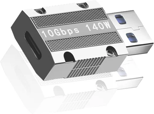 Adaptador USB C hembra a USB macho de 10 Gbps, aleación de zinc tipo C a USB A adaptador de transferencia de datos de alta velocidad, USB 3.1 tipo C