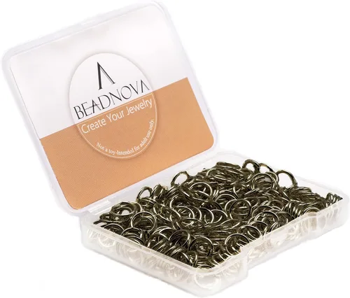 Miniatura 16 de BEADNOVA Anillos de salto negros de 0.157 in para hacer joyas, anillos abiertos para llaveros y reparación de collares (300 unidades)