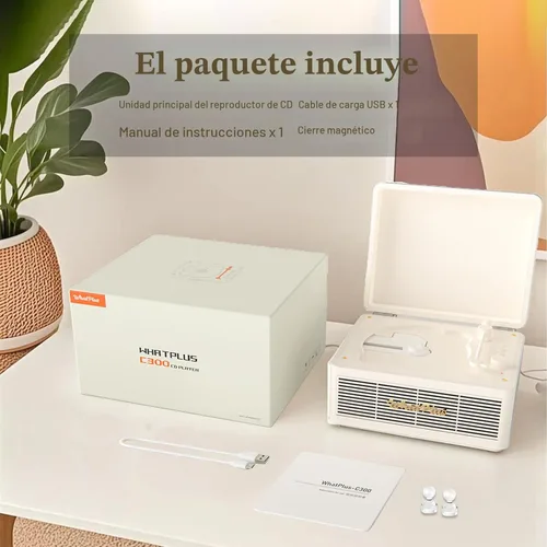 Miniatura 6 de Reproductor de CD portátil con Bluetooth 5.2, batería recargable y altavoces integrados, diseño de maleta retro de alta fidelidad para decoración