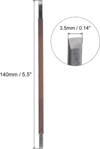 Miniatura 2 de uxcell Cuchillo para tallar cinceles de madera, 0.138 in de acero al manganeso punta plana herramienta de mano para carpintería Graver 5.512 in