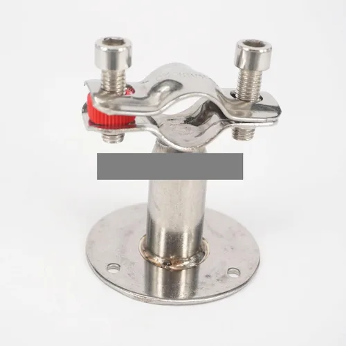 Miniatura 2 de 12mm 304 Stainless Steel Pipe Clamp Clip Support Bracket with Base Plate Pole Length 45mm