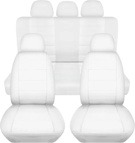 Miniatura 26 de Totally Covers Fundas de asiento de coche sólidas con 5 fundas (2 delanteras + 3 traseras) para reposacabezas: color negro, ajuste