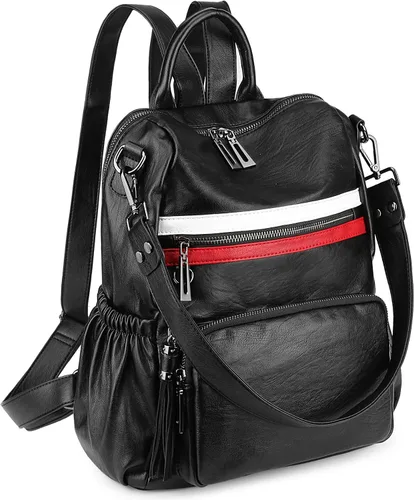 Miniatura 15 de Uromee Mochila de Viaje Monedero para Mujeres Cuero Vegano Damas Moda Borla Bolsa de Hombro Convertible, Grande, Mochilas Daypack