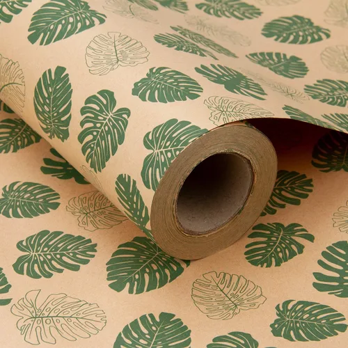 RUSPEPA - Rollo de papel de estraza para envolver regalos, diseño de cumpleaños; ideal para cumpleaños, fiesta, baby shower; 24 pulgadas x 100 pies
