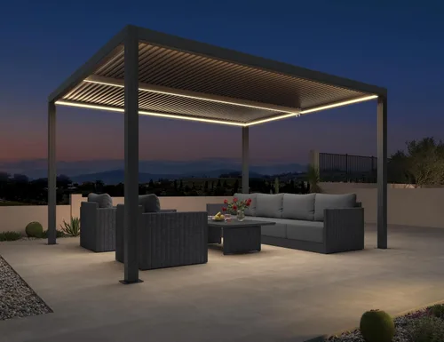 Miniatura 29 de PURPLE LEAF 94AS - Pérgola pequeña de aluminio compacto de 10 x 12 pies con techo rígido con listones ajustables para patio, cubierta de terraza