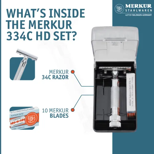 Miniatura 2 de MERKUR MERKUR Short Handle Safety Razor with 10 blades Cromo