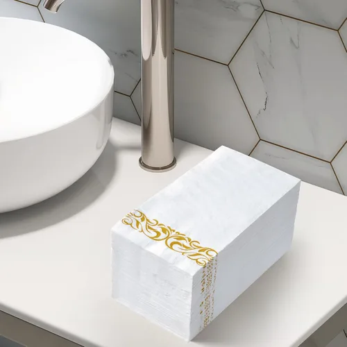 Miniatura 2 de Vplus Paquete de 400 servilletas de papel desechables de 3 capas de alta calidad, servilletas de cena desechables suaves y absorbentes, perfectas