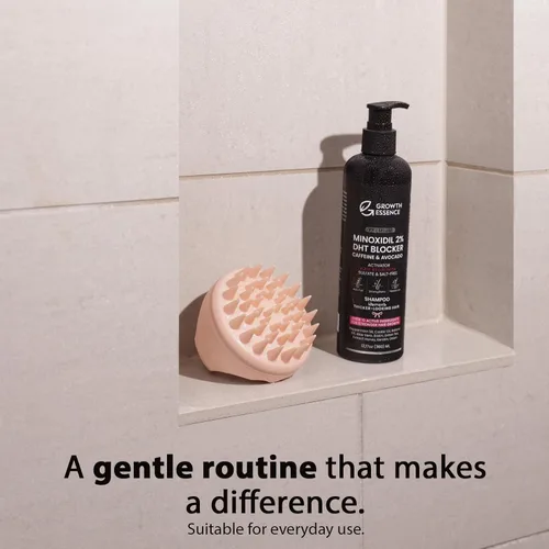 Miniatura 8 de Champú Minoxidil al 2% para mujer – Growth Essence Premium, champú para el crecimiento del cabello con biotina, cafeína y bloqueadores de DHT