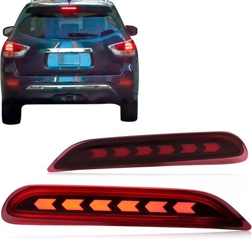 Reflector trasero LED de lente roja, parachoques antiniebla, compatible con Nissan Altima Rogue Pathfinder Leaf Infiniti Q50 QX60 QX80 QX30