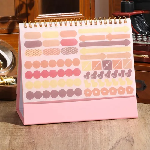 Miniatura 7 de Calendario de escritorio pequeño 2026-2027, calendario de escritorio abatible de pie de enero de 2026 a junio de 2027, calendario mensual de Rosa