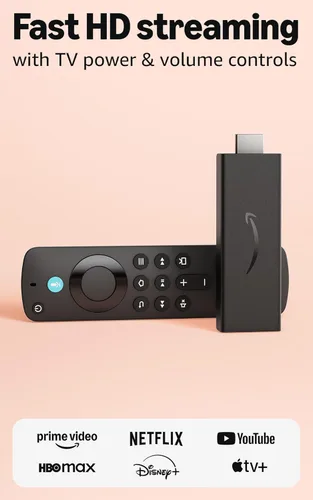 Amazon Fire TV Stick HD, TV en vivo gratuita, Control remoto por voz Alexa, controles de Smart Home, streaming en HD