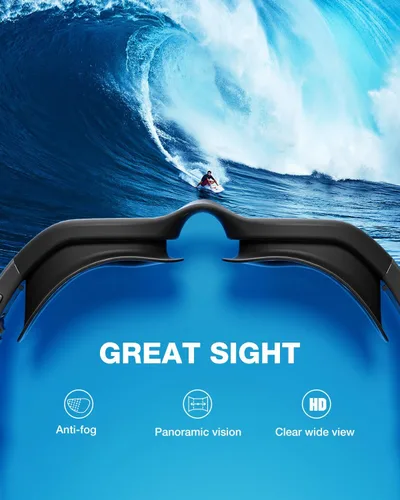 Miniatura 4 de ZIONOR Gafas de natación G1 SE antivaho para adultos, hombres y mujeres Marco Allblack de lente A5 dorado